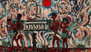 STEWART Eric L. 1903-1970,Natives in the Forest with Ghosts,1969,Shapiro AU 2019-10-29