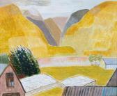 STEWART Helen Mary 1900-1983,Stable and Woolshed,1970,Webb's NZ 2022-09-18