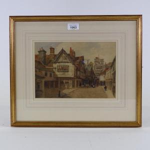 STEWART James Lawson 1829-1911,street scene Canterbury,Burstow and Hewett GB 2020-10-14