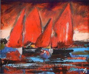 STEWART John 1800-1887,RED SAILS AT DUSK,Ross's Auctioneers and values IE 2018-11-07
