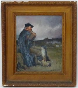 STEWART L 1900-1900,Highland shepherd / Ghillie with sheep and dog,Dickins GB 2019-09-16