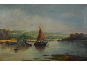 stewart plyllis 1900-1900,Estuary scene with fishing smack,Capes Dunn GB 2010-02-23