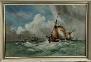 STEWART William 1823-1906,Shoreham Boats Homeward Bound,Reeman Dansie GB 2023-03-19