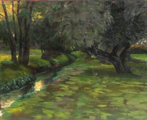 STIASNY Aladar 1881,Landscape with River,1912,Alis Auction RO 2008-09-20