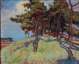 STIBBE Eugen 1868-1921,Landscape with trees on a hill top,Bruun Rasmussen DK 2018-11-26