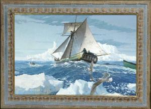 STICKER Robert 1922-2011,Seascape with Icebergs,1866,Stair Galleries US 2010-03-12