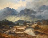 STICKS George Blackie,A HIGHLAND LANDSCAPE WITH ANGLERS BY A RIVER AND A,1879,Dreweatts 2023-06-14