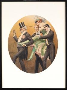 STIEBORSKY Georg Willy 1881-1966,funny ball scene,Deutsch AT 2021-07-07