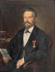 STIEF Sebastian,Sitzporträt eines Herrn in schwarzem Anzug,1884,Palais Dorotheum 2023-11-22