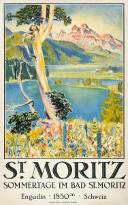 STIEFEL Edward 1875-1968,St. Moritz, Sommertage im Bad St. Moritz,1924,Germann CH 2017-12-02