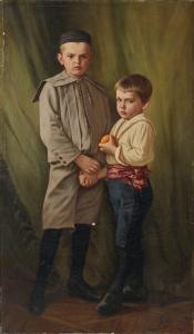 STIEGER Oswald 1857-1924,Deux jeunes allemands,Neret-Minet FR 2022-06-17