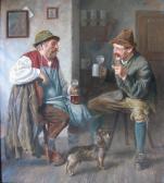 STIERHOF Ernst 1918,Zwei Biertrinker mit Dackel,Zeller DE 2017-09-21