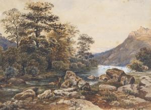 STIFTER Adalbert 1806-1868,Stimmungsvolle Voralpen-Landschaft,1861,Wendl DE 2020-10-22