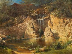 Stiglmayer Johann 1791-1844,Idyllic landscape with waterfall,im Kinsky Auktionshaus AT 2018-10-23