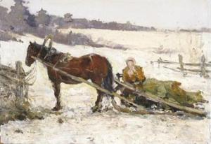 STIL Leonid Mihailovich 1921-1999,Horse and sled in a winter landscape,Woolley & Wallis 2011-09-28