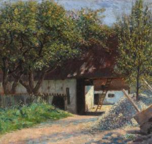 STILLING Carl 1874-1938,View from a farm house on a summer day,1924,Bruun Rasmussen DK 2022-01-10