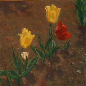 STILLING Carl 1874-1938,Yellow and red tulips,1925,Bruun Rasmussen DK 2011-05-16