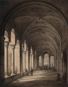 STILLING Harald Conrad,A view through a vaulted archway in a church,1848,Bruun Rasmussen 2024-03-04