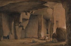 STILLING Harald Conrad 1815-1891,Scenery from a mine with workers,Bruun Rasmussen DK 2022-08-22