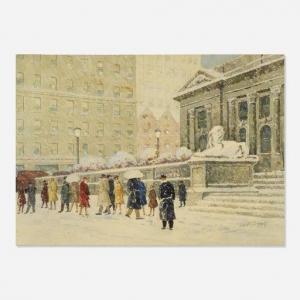STIMMEL George 1880-1964,New York Public Library in the Snow,Rago Arts and Auction Center 2020-06-26