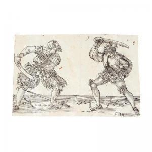 STIMMER Hans Chris 1549-1578,TWO SWORDSMEN FIGHTING,Sotheby's GB 2005-07-06