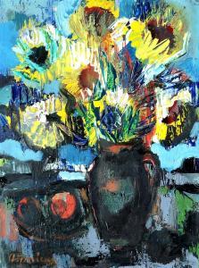 STIPNIEKS Margarita Anna 1910,Sunflowers in a Pottery Jug,Elder Fine Art AU 2021-04-18