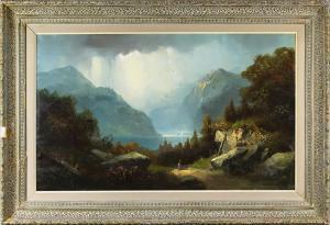 STIRLING John 1820-1880,Alpine Lake Scene with Figure,Clars Auction Gallery US 2019-10-12