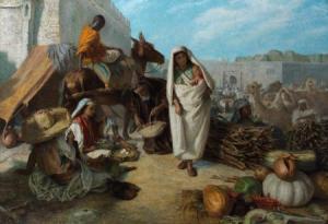 STIRLING John 1820-1880,Scène de marché au Maroc,1869,Tajan FR 2010-11-29