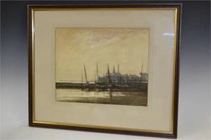 STIRLING PATERSON Robert Edouard,A Scottish Harbour,1939,Bamfords Auctioneers and Valuers 2015-10-29
