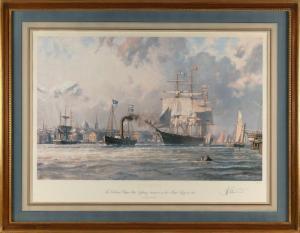 STOBART John 1929-2023,\“Boston The Celebrated Clipper Ship Lightning\”,Eldred's US 2024-01-04