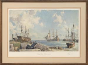 STOBART John 1929-2023,Sailing Day, Nantucket, in 1841,Eldred's US 2019-07-13