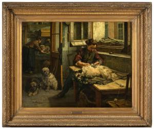 STOBBAERTS Jan Baptiste, Jan 1838-1914,Le tondeur de chiens,1875,Aguttes FR 2024-03-13