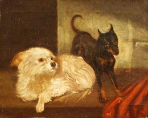 Stobbarts Jan 1838-1914,Pinscher und weißer Terrier,Leo Spik DE 2017-12-07