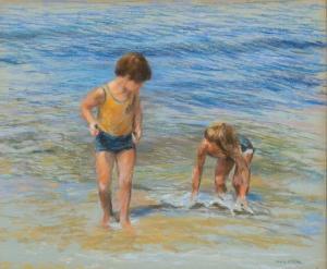 STOBBE Marie 1909-2003,Children Playing on the Beach,William Doyle US 2021-12-07