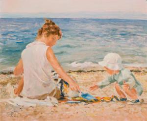 STOBBE Marie 1909-2003,Playing on the Beach,Shannon's US 2019-06-20