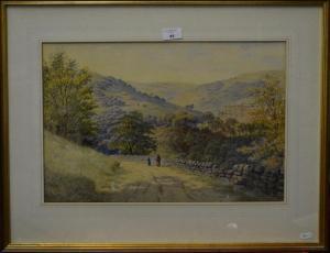 STOBFORTH W,Two figures walking along road in Yorkshire Dales,Andrew Smith and Son GB 2013-09-10