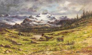 STOBIE Charles Stewart 1845-1931,Landscape with Bear,Hindman US 2014-09-28