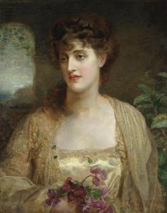 STOCK Henry John 1853-1930,Portrait of Hon. Mrs George Leveson-Gower,1906,Christie's GB 2023-07-13
