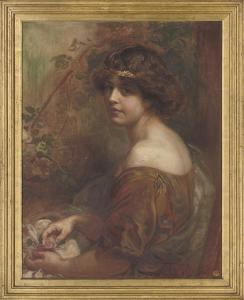 STOCK Henry John 1853-1930,Portrait of Violet Clayton,1893,Christie's GB 2009-06-30