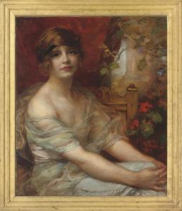 STOCK Henry John 1853-1930,Portrait of Winifred Ianthe Clayton,1895,Christie's GB 2009-06-30