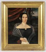 STOCK Joseph Whiting 1815-1855,Portrait of a Woman in Black,Skinner US 2018-08-12