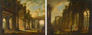 STOCKLIN Christian 1741-1795,ARCHITECTURAL PALACE CAPRICCIO WITH FIGURES CONVER,Sotheby's 2020-09-23