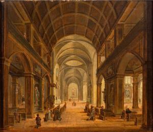 STOCKLIN Christian 1741-1795,Intérieur d' église,Aguttes FR 2022-06-28