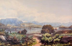 STOCKS Ernest Decimus 1840-1921,Hobart Settlement,1883,Elder Fine Art AU 2016-05-15