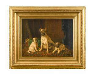 STOCKS Minna 1846-1928,A Pug and her pups,1899,Cheffins GB 2020-12-09