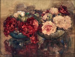 STODDART Margaret Olrog 1865-1934,Still Life of Roses,International Art Centre NZ 2024-03-26