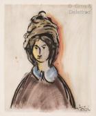 STOEBEL Edgar 1909-2001,Portrait de femme au foulard,Gros-Delettrez FR 2021-06-28