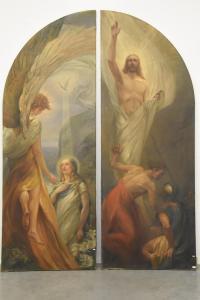 STOFFELS E 1800-1900,paire de peintures religieuses,1943,Rops BE 2021-02-07