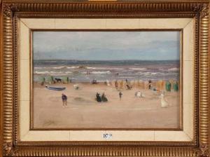 STOFFELS E 1800-1900,Plage animée,1909,VanDerKindere BE 2012-09-11