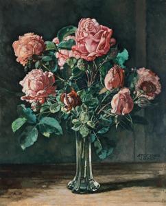 STOITZNER Josef,Stillleben mit Rosen / Stillife with Roses,1928,Palais Dorotheum 2023-11-28